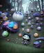 Placeholder: Tim burton photographer, Ultra realistic garden night scene, portrait, wide angle view, child playing with feather pillows and sweet inflatable monsters, circus dress style, feather color, free jumping, many trinkets, hair monster, many jelly beans, balls, smile, extreme, wind, soft color, highly detailed, unreal engine 5, ray tracing, RTX, lumen lighting, ultra detail, volumetric lighting, 3d, finely drawn, high definition.