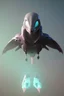 Placeholder: Alien bird, elegant, realistic, cinematic lighting, pink blue light, 8k, galactic