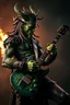 Placeholder: A rock star playing the guitar, looking at you green skin , scales, unreal engine 6, high detail, intricate, cinematic. photoshoot style, intricate, studio lighting, masterpiece , highly detailed, 8k, best quality, fire, smoke, dramatic,d,<lora:mshn:0.7>,<lyco:Warrior_Couture:0.5>,