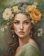 Placeholder: a painting of a woman with flowers in her hair, beautiful fantasy art portrait, beautiful fantasy portrait, beautiful fantasy painting, beautiful portrait oil painting, realistic cute girl painting, romanticism painting, gorgeous painting, beautiful character painting, very beautiful fantasy art, fine art portrait painting, woman in flowers, detailed soft painting, girl in flowers, portrait of celtic goddess diana