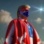 Placeholder: realistic image of donald trump as a mexican wrestling fighter posing outdoors, Mexican eyes wrestling mask, red and blue breeches, confederate flag cape, retro style, 80s, vibrant color, highly detailed, sky background, concept art, unreal engine 5, god rays, ray tracing, RTX, lumen lighting, ultra detail, volumetric lighting, 3d, finely drawn, high definition, high resolution.