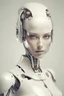 Placeholder: Portrait of a robotic woman, creamy colors,