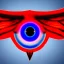 Placeholder: wings, freaky crazy evil eye with wings, laughing, flying, satan wings