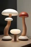 Placeholder: table lamp philips inspired by mushroom , aesthetic modern style design , wood material , plastic material ,futuristic design,.minimalist , vintage,industrial design