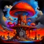 Placeholder: A fantabulous black, blue and orange (((mushroom tower house))) erected atop a (geologic pillar), surrounded by the uncanny imaginative ((( swirling skies))), offset by the stark hues of a (neon-tinged nebulous space scape), within. captured by the hand a skilled master painter with a focus on (softly blurred compositions and voluminous lighting).