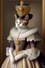 Placeholder: Portrait of a cat which is dressed like empress Elizabeth of Austria.