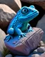 Placeholder: blue iguana, on a rock, full body, IP, Blender, pop mart, Pixar, Disney, high detailed face, ultra high definition, Bright color, pastel color, clay figure, blind box, best quality