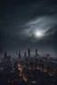 Placeholder: darkness falls from sky on the night city