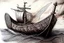 Placeholder: Viking boat drawing Ultra realisic, Ultra detailed, Very professional drawing, Art, colorfull, vikings, old