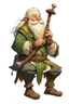 Placeholder: youthful fair-haired nomadic bard mountain dwarf with flute dnd