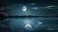 Placeholder: evening atmosphere calm and solitude, lake + moon, horizon + wind