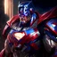 Placeholder: superman in optimus prime suit, highly detailed, digital painting, cinematic lighting