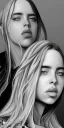 Placeholder: Billie Eilish, sitting on a chair, Black Short Dress, high detail, realistic