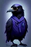 Placeholder: grumpy raven wearing scrubs