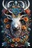 Placeholder: 3D rendering of Expressively detailed and intricate of a hyperrealistic “organism”: front view, colorful, antler, tribalism, detailed with flowers, shamanism, cosmic fractals, dystopian, octane render, 8k post-production, dendritic, artstation: award-winning: professional portrait: atmospheric: commanding: fantastical: clarity: 16k: ultra quality: striking: brilliance: stunning colors: amazing depth