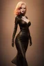 Placeholder: Mari Blanchard in a black leather gown, evil, femme fatale, villain, leather, busty, cleavage, angry, stern look. character design by cory loftis, fenghua zhong, ryohei hase, ismail inceoglu and ruan jia. unreal engine 5, artistic lighting, highly detailed, photorealistic, fantasy