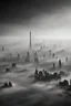 Placeholder: cities in dust, black and white