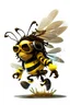 Placeholder: cartoon style bumble bee smoking wearing shades dreadlocks and flying transparent background