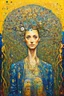 Placeholder: Visceral Neural Thrill; Surrealistic painting inspired by Klimt and Hundertwasser; Golden Hour; Exquisitely Detailed
