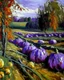 Placeholder: A purple swamp with pumpkins painted by Claude Monet