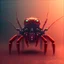 Placeholder: portrait painting of a cyberpunk red robot spider, ultra realistic, intricate details, ultra highly detailed, shiny, smooth, studio quality, octane render, Surrealism, Triadic colour scheme,glow-stick, ambient lighting,nightclub lighting, polaroid, 100mm, --ar 1:1 --v4