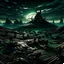 Placeholder: black and green dystopian nightmare battle