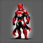 Placeholder: Catman art illustration black background red and white color full body