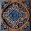 Placeholder: beautiful wooden carved ornament, blue shades, intricate