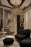 Placeholder: A luxurious company for fashion design with black furniture and black décor