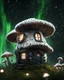 Placeholder: An illogically floating mushroom house on a clear night. white and white and green, Stars Dark cosmic interstellar. Detailed Matte Painting, deep color, fantastical, intricate detail, splash screen, hyperdetailed, insane depth, concept art, 8k resolution, trending on Artstation, Unreal Engine 5, color depth, backlit, splash art, dramatic, High Quality Whimsical Fun Imaginative Bubbly, perfect composition