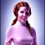 Placeholder: full body photo of smiling pretty 19 year old carrie fisher wearing all pink girl's babydoll dress that is too small, with rainbow glitter eye make-up, flat chest, pronounced adam's apples, short and long pink hair, no body hair, no tattoos, lgbt, transgender, highly detailed, photo realistic, plain background, still shot, photo realism, full body photo, 8k high resolution, high detail, --ar 2:3 --v 4