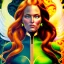 Placeholder: portrait of a beautiful busty Jean Grey with green eyes riding a phoenix by Sandro Botticelli style