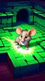 Placeholder: Sneak: "A cartoon rat glowing slightly as it dashes quickly through a maze, whimsical dungeon environment, playful, exaggerated motion, fantasy illustration, vibrant colors." in the style of Rembrandt