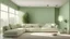 Placeholder: Sala minimalista, sofa, parede verde claro