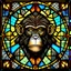 Placeholder: a stained glass picture of a monkey, epic legends game icon, symmetrical portrait rpg avatar, game icon stylized, intricate art deco patterns, game icon, intricate stained glass triptych, 4 k symmetrical portrait, 4k symmetrical portrait, in style of primal apes, ios app icon, stained glass art, app icon, game icon asset, dishonored