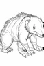 Placeholder: outline art for Anteater Pup coloring pages with sitch, white background, Sketch style, full body, only use outline, toddlers style, clean line art, white background, no shadows and clear and well outlined.