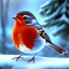 Placeholder: portrait of a cute robin bird wearing a winter coat, winter, 8k resolution, high-quality, fine-detail, intricate, digital art, detailed matte, volumetric lighting, illustration, disney