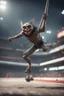 Placeholder: hyper fast gremlin pole vaulting in the Olympics in the style of Giger and fallout 4 ,,bokeh like f/0.8, tilt-shift lens 8k, high detail, smooth render, down-light, unreal engine