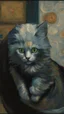 Placeholder: Portrait of a cat by Van Gogh