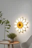 Placeholder: Wall lamp inspired by sunflower , organic form,minimalist shape