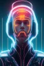 Placeholder: cyberpunk, head, men, portrai, tron