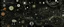 Placeholder: A dark gray galactic nightmare with stars, planets, and asteroids designed in Javanese shadow puppets painted by Gustav Klimt