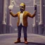 Placeholder: Full body, 3d render, homer simpson 1800's men style, 1800's hair style, 1800's men clothes style, robot, hyper realistic, octane render, unreal engine 5, 8k, palace background, uhd