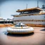 Placeholder: loading dock containing hovercraft