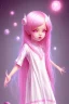 Placeholder: Loli wearing long nightgown, hands behind back, wholesome, innocent, long pink hair, tilted head