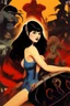 Placeholder: Betty Page art from japanese style 1900 movie. Heavy metal arcade.