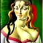 Placeholder: portrait of a beautiful busty woman with green eyes by Sandro Botticelli style