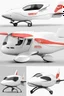 Placeholder: ideation aeroplane airmed inspired by shark with side view, quarter view and front view