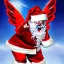 Placeholder: wings, freaky Santa with wings, laughing, flying, satan wings