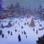 Placeholder: A snowy warlock Christmas festivities in town square